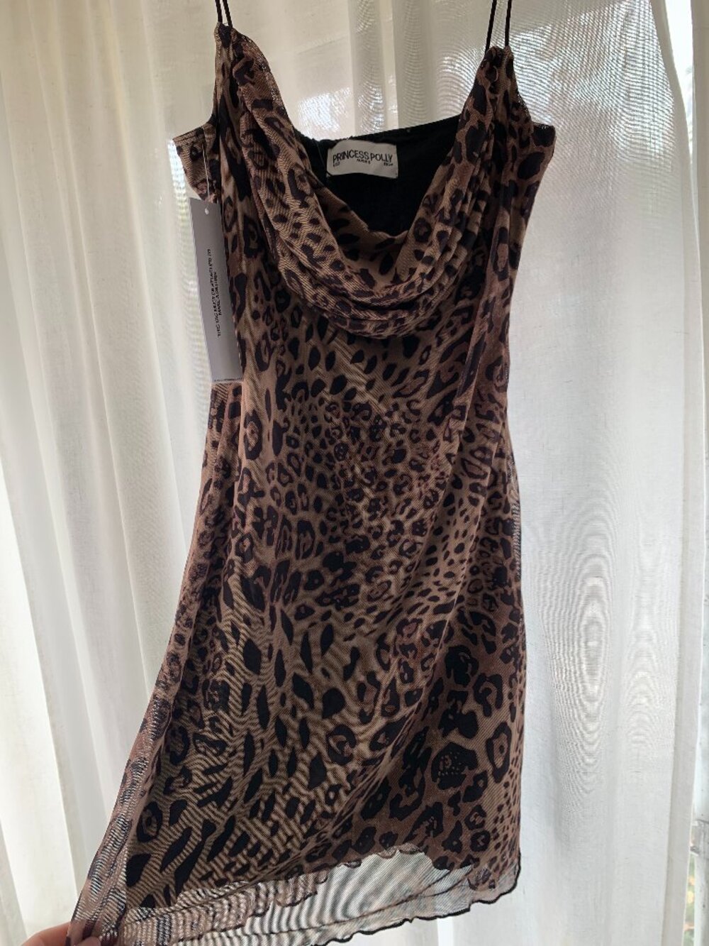 NWT Princess Polly Sugar Mini Dress Women's Size 2 Leopard Print
